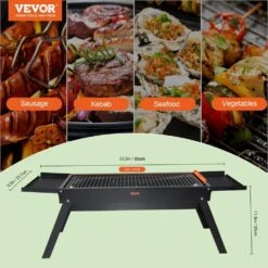 Portable Charcoal Grill 23 In. Small Barbecue Grill Folding BBQ Grill Heavy-Duty Steel BBQ Grill In Black -Patio Furniture Shop vevor portable charcoal grills zdsmtkjc249cmnpgav0 76 1000