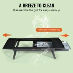 Portable Charcoal Grill 23 In. Small Barbecue Grill Folding BBQ Grill Heavy-Duty Steel BBQ Grill In Black -Patio Furniture Shop vevor portable charcoal grills zdsmtkjc249cmnpgav0 fa 1000