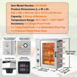 Shawarma Portable Propane Grill Machine, Stainless Steel, Chicken Shawarma Cooker Machine 5 Strings Of Barbecue Capacity -Patio Furniture Shop vevor portable gas grills bxkrj5crqbwp9ik0zv1 76 1000