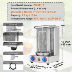 Shawarma Portable Propane Grill Machine 13 Lbs. Capacity Chicken Shawarma Cooker Machine With 2 BurnersStainless Steel -Patio Furniture Shop vevor portable gas grills lskrj13brqbw33135v1 76 1000
