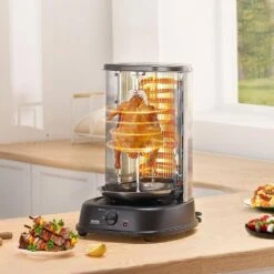 Shawarma Grill Machine, Portable Electric Grill In Black Vertical Chicken Shawarma Cooker Countertop, Stainless Steel -Patio Furniture Shop vevor portable gas grills lskrj13lbsdr6zc7wv1 31 1000