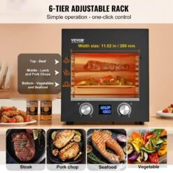 Steak Grill, Portable Electric Grill In Black 1800W Smokeless Infrared 1450°F Stainless Steel Cooker, Adjustable Rack -Patio Furniture Shop vevor portable gas grills npkjdrsdxkdz5fenkv1 1f 1000