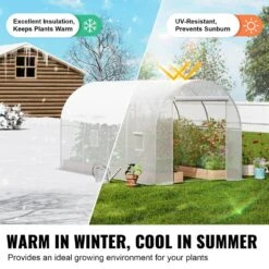 Walk-in Tunnel Greenhouse, 9. 6x6. 4x6. 2 Ft. Hoop House Greenhouse Tunnel, Plant Hot House With Galvanized Steel Frame -Patio Furniture Shop vevor portable greenhouses sdxws10x7x7f4bynqv0 1f 1000