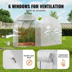 Walk-in Tunnel Greenhouse, 9. 6x6. 4x6. 2 Ft. Hoop House Greenhouse Tunnel, Plant Hot House With Galvanized Steel Frame -Patio Furniture Shop vevor portable greenhouses sdxws10x7x7f4bynqv0 fa 1000