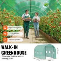 Walk-in Tunnel Greenhouse 11.3 X 6. 4 X 6.3 Ft. Hoop House Greenhouse Tunnel Plant Hot House With Galvanized Steel Frame -Patio Furniture Shop vevor portable greenhouses sdxws12x7x7f5rquzv0 44 1000