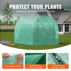 Walk-in Tunnel Greenhouse 11.3 X 6. 4 X 6.3 Ft. Hoop House Greenhouse Tunnel Plant Hot House With Galvanized Steel Frame -Patio Furniture Shop vevor portable greenhouses sdxws12x7x7f5rquzv0 4f 1000