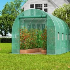Walk-in Tunnel Greenhouse, 14. 6x6. 4x6. 3 Ft. Hoop House Greenhouse Tunnel, With Galvanized Steel Frame, Green PE Cover -Patio Furniture Shop vevor portable greenhouses sdxws15x7x7fo6tuwv0 31 1000