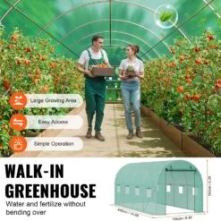 Walk-in Tunnel Greenhouse, 14. 6x6. 4x6. 3 Ft. Hoop House Greenhouse Tunnel, With Galvanized Steel Frame, Green PE Cover -Patio Furniture Shop vevor portable greenhouses sdxws15x7x7fo6tuwv0 44 1000