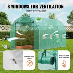 Walk-in Tunnel Greenhouse, 14. 6x6. 4x6. 3 Ft. Hoop House Greenhouse Tunnel, With Galvanized Steel Frame, Green PE Cover -Patio Furniture Shop vevor portable greenhouses sdxws15x7x7fo6tuwv0 fa 1000