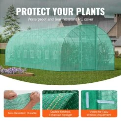 Walk-in Tunnel Greenhouse 27.4 X 9. 5 X 7.4 Ft. Hoop House Greenhouse Tunnel Plant Hot House With Galvanized Steel Frame -Patio Furniture Shop vevor portable greenhouses sdxws28x10x7pc4tov0 4f 1000