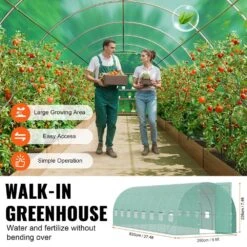 Walk-in Tunnel Greenhouse 27.4 X 9. 5 X 7.4 Ft. Hoop House Greenhouse Tunnel Plant Hot House With Galvanized Steel Frame -Patio Furniture Shop vevor portable greenhouses sdxws28x10x7pc4tov0 fa 1000