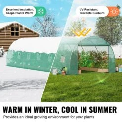 Walk-in Tunnel Greenhouse 29.2 X 9.7 X 6.5 Ft. Hoop House Greenhouse Tunnel, Plant Hot House With Galvanized Steel Frame -Patio Furniture Shop vevor portable greenhouses sdxws30x10x7ldoyev0 1f 1000