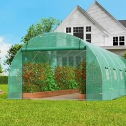 Walk-in Tunnel Greenhouse 29.2 X 9.7 X 6.5 Ft. Hoop House Greenhouse Tunnel, Plant Hot House With Galvanized Steel Frame -Patio Furniture Shop vevor portable greenhouses sdxws30x10x7ldoyev0 31 1000