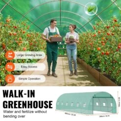 Walk-in Tunnel Greenhouse 29.2 X 9.7 X 6.5 Ft. Hoop House Greenhouse Tunnel, Plant Hot House With Galvanized Steel Frame -Patio Furniture Shop vevor portable greenhouses sdxws30x10x7ldoyev0 44 1000