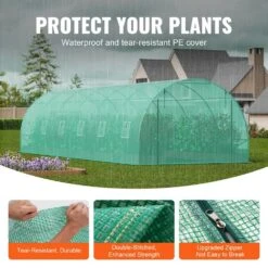 Walk-in Tunnel Greenhouse 29.2 X 9.7 X 6.5 Ft. Hoop House Greenhouse Tunnel, Plant Hot House With Galvanized Steel Frame -Patio Furniture Shop vevor portable greenhouses sdxws30x10x7ldoyev0 4f 1000