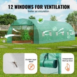 Walk-in Tunnel Greenhouse 29.2 X 9.7 X 6.5 Ft. Hoop House Greenhouse Tunnel, Plant Hot House With Galvanized Steel Frame -Patio Furniture Shop vevor portable greenhouses sdxws30x10x7ldoyev0 fa 1000