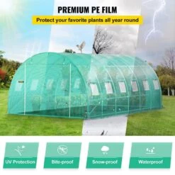 Walk-in Tunnel Greenhouse 10 Ft. W X 20 Ft. D X 7 Ft. H Portable Plant Greenhouse With Galvanized Steel Hoops, Green -Patio Furniture Shop vevor portable greenhouses ydsdws20107ftia39v0 1f 1000