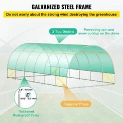 Walk-in Tunnel Greenhouse 10 Ft. W X 20 Ft. D X 7 Ft. H Portable Plant Greenhouse With Galvanized Steel Hoops, Green -Patio Furniture Shop vevor portable greenhouses ydsdws20107ftia39v0 4f 1000