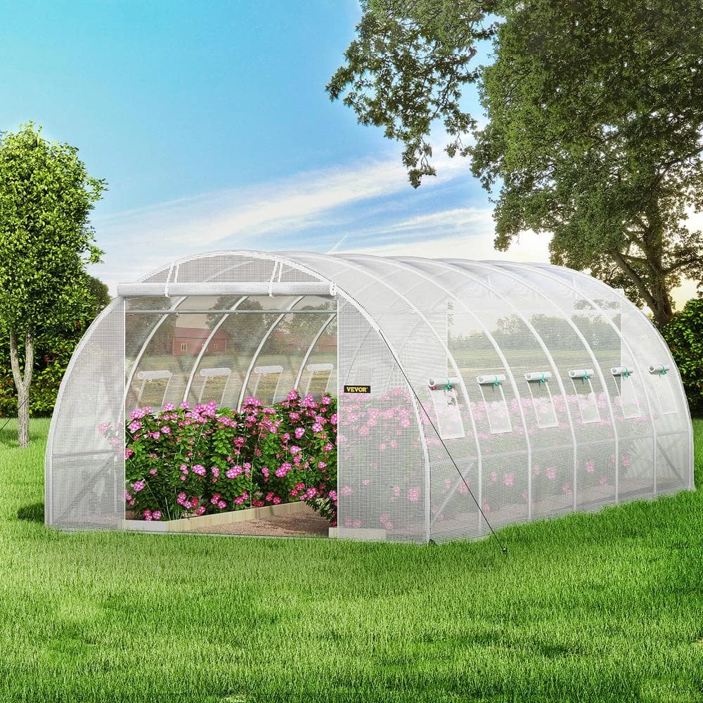 Walk-in Tunnel Greenhouse 10 Ft. W X 20 Ft. D X 7 Ft. H Portable Plant Greenhouse With Zippered Doors & Roll-up Windows 10 Walk-in Tunnel Greenhouse 10 Ft. W X 20 Ft. D X 7 Ft. H Portable Plant Greenhouse With Zippered Doors & Roll-up Windows - Image 8