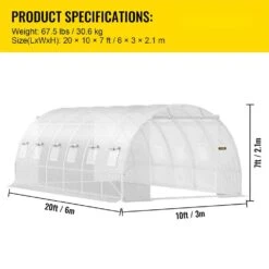 Walk-in Tunnel Greenhouse 10 Ft. W X 20 Ft. D X 7 Ft. H Portable Plant Greenhouse With Zippered Doors & Roll-up Windows 16 Walk-in Tunnel Greenhouse 10 Ft. W X 20 Ft. D X 7 Ft. H Portable Plant Greenhouse With Zippered Doors & Roll-up Windows -Patio Furniture Shop vevor portable greenhouses ydsdws20107ftybyxv0 76 1000