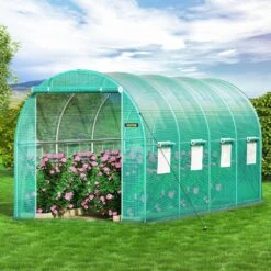 Walk-in Tunnel Greenhouse 15 Ft. D X 7 Ft. W X 7 Ft. H Portable Plant Greenhouse With Door & 8 Roll-up Windows, Green -Patio Furniture Shop vevor portable greenhouses ydsdwsl1577ftl1fiv0 31 1000