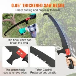 58.8- 240 In. Aluminum Pruning Saw Extendable Tree Pruner, With Light-Weight Alloy Handle, Manual Pole Saw -Patio Furniture Shop vevor pruning saws sdgzjlhjss6m55fpjv0 1f 1000