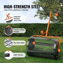 Compost Spreader Peat Moss Spreader,24 In. Roller Lawn Spreader With Height Adjustable T Handle, Steel Spreader, Black 12 Compost Spreader Peat Moss Spreader,24 In. Roller Lawn Spreader With Height Adjustable T Handle, Steel Spreader, Black -Patio Furniture Shop vevor pull behind spreaders gtsbjh224inchlsn9v0 4f 1000