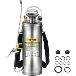 3 Gal. Stainless Steel Sprayer Adjustable Nozzle Hand Pump Sprayer Set With 20 In. Wand, Handle And 3ft. Reinforced Hose