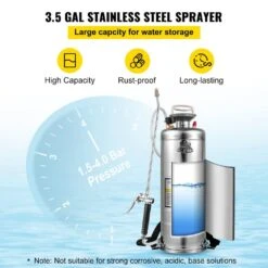 3.5 Gal. Stainless Steel Sprayer Adjustable Nozzle Hand Pump Sprayer With Pressure Gauge And Safety Valve For Gardening -Patio Furniture Shop vevor pump sprayers pwqbxg12l00000001v0 4f 1000