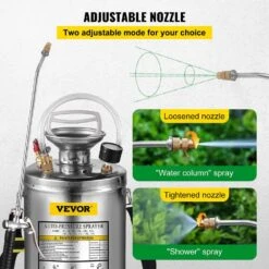 1 Gal. Stainless Steel Sprayer Metal Pump Sprayer With 12 In. Wand, Handle And 3 Ft. Reinforced Hose For Gardening -Patio Furniture Shop vevor pump sprayers pwqbxg4l000000001v0 1f 1000