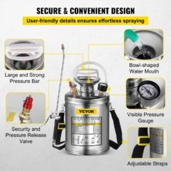 1 Gal. Stainless Steel Sprayer Metal Pump Sprayer With 12 In. Wand, Handle And 3 Ft. Reinforced Hose For Gardening -Patio Furniture Shop vevor pump sprayers pwqbxg4l000000001v0 44 1000