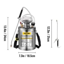 1 Gal. Stainless Steel Sprayer Metal Pump Sprayer With 12 In. Wand, Handle And 3 Ft. Reinforced Hose For Gardening -Patio Furniture Shop vevor pump sprayers pwqbxg4l000000001v0 76 1000