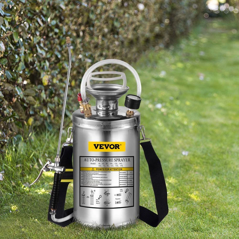 1.5 Gal. Stainless Steel Sprayer Garden Sprayer With Pressure Gauge, Safety Valve, Adjustable Nozzle For Sanitizing 10 1.5 Gal. Stainless Steel Sprayer Garden Sprayer With Pressure Gauge, Safety Valve, Adjustable Nozzle For Sanitizing - Image 8