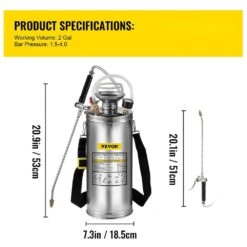 1.5 Gal. Stainless Steel Sprayer Garden Sprayer With Pressure Gauge, Safety Valve, Adjustable Nozzle For Sanitizing 16 1.5 Gal. Stainless Steel Sprayer Garden Sprayer With Pressure Gauge, Safety Valve, Adjustable Nozzle For Sanitizing -Patio Furniture Shop vevor pump sprayers pwqbxg6l000000001v0 76 1000