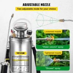 2 Gal. Stainless Steel Sprayer Pump Sprayer With 20 In. Wand, Handle, 3 Ft. Reinforced Hose Suitable For Gardening -Patio Furniture Shop vevor pump sprayers pwqbxg8l000000001v0 1f 1000