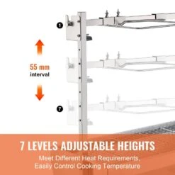 Upgrade Rotisserie Grill, 35 In. 90 Lbs. Capacity, BBQ Whole Charcoal Spit Grill, Electric 42 Watt Motor Roaster -Patio Furniture Shop vevor rotisseries ddxzkj35yccgs1endv1 44 1000