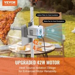 Upgrade Rotisserie Grill, 35 In. 90 Lbs. Capacity, BBQ Whole Charcoal Spit Grill, Electric 42 Watt Motor Roaster -Patio Furniture Shop vevor rotisseries ddxzkj35yccgs1endv1 c3 1000