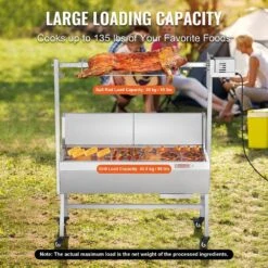 Rotisserie Grill With Windscreen, BBQ Whole Charcoal Spit Grill, 35 In. 90 Lbs. Capacity, Electric 42-Watt Motor Roaster -Patio Furniture Shop vevor rotisseries ddxzkj35ycdbv3y2gv1 4f 1000