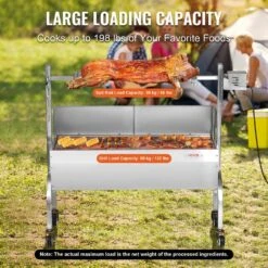 Rotisserie Grill With Windscreen, BBQ Whole Charcoal Spit Grill, 46 In. 132 Lbs. Capacity, Electric 52 Watt Roaster -Patio Furniture Shop vevor rotisseries ddxzkj46inchfxnc2v1 4f 1000