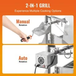 Rotisserie Grill With Hooded Cover, BBQ Whole Charcoal Spit Grill, 46 In. 132 Lbs. Capacity, Electric 52-Watt Roaster 13 Rotisserie Grill With Hooded Cover, BBQ Whole Charcoal Spit Grill, 46 In. 132 Lbs. Capacity, Electric 52-Watt Roaster -Patio Furniture Shop vevor rotisseries ddxzkj46inchfxz3bv1 1f 1000