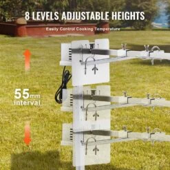 Electric BBQ Rotisserie Grill Kit, 46 In. 90 Lbs. Capacity, Automatic 42 Watt Height Adjustable Universal Stand, Kit -Patio Furniture Shop vevor rotisseries ddxzkj46inchg2dvev1 1f 1000