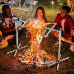 Electric BBQ Rotisserie Grill Kit, 46 In. 90 Lbs. Capacity, Automatic 42 Watt Height Adjustable Universal Stand, Kit -Patio Furniture Shop vevor rotisseries ddxzkj46inchg2dvev1 31 1000