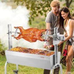 Rotisserie Grill, BBQ Whole Pig Lamb Goat Charcoal Spit Grill, 46 In. 132 Lbs. Capacity, Electric 52-Watt Motor Roaster -Patio Furniture Shop vevor rotisseries ddxzkj46inchj1cppv1 31 1000