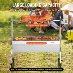 Rotisserie Grill, BBQ Whole Pig Lamb Goat Charcoal Spit Grill, 46 In. 132 Lbs. Capacity, Electric 52-Watt Motor Roaster -Patio Furniture Shop vevor rotisseries ddxzkj46inchj1cppv1 4f 1000