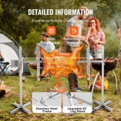 Electric BBQ Rotisserie Grill Kit, 46 In. 132 Lbs. Capacity, Automatic 52-Watt Height Adjustable Universal Stand, Kit -Patio Furniture Shop vevor rotisseries ddxzkj46inchwg8vjv1 44 1000