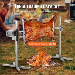 Electric BBQ Rotisserie Grill Kit, 46 In. 132 Lbs. Capacity, Automatic 52-Watt Height Adjustable Universal Stand, Kit -Patio Furniture Shop vevor rotisseries ddxzkj46inchwg8vjv1 4f 1000