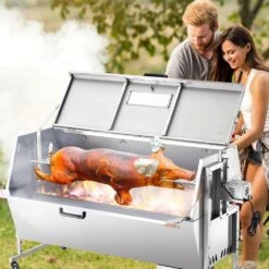 60-Watt Rotisserie Grill With Hooded Cover, 56 In. Pig Lamb Goat Rotisserie Grill Roaster, 286 Lbs. Capacity -Patio Furniture Shop vevor rotisseries ddxzkj56ycqg19z70v1 31 1000