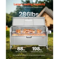 60-Watt Rotisserie Grill With Hooded Cover, 56 In. Pig Lamb Goat Rotisserie Grill Roaster, 286 Lbs. Capacity -Patio Furniture Shop vevor rotisseries ddxzkj56ycqg19z70v1 4f 1000