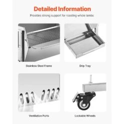 60-Watt Rotisserie Grill With Hooded Cover, 56 In. Pig Lamb Goat Rotisserie Grill Roaster, 286 Lbs. Capacity -Patio Furniture Shop vevor rotisseries ddxzkj56ycqg19z70v1 fa 1000