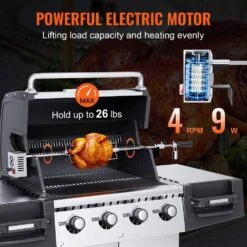 Universal Grill Rotisserie Kit For Grills Electric BBQ Grill W/110-Volt 9 W Motor Stainless Steel Automatic Grilling Kit 12 Universal Grill Rotisserie Kit For Grills Electric BBQ Grill W/110-Volt 9 W Motor Stainless Steel Automatic Grilling Kit -Patio Furniture Shop vevor rotisseries dgkcd32379w26xf9cv1 4f 1000